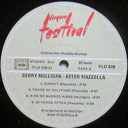 Gerry Mulligan, Astor Piazzolla ~ Gerry Mulligan - Astor Piazzolla (Vinyl) - Djungel & Jazz