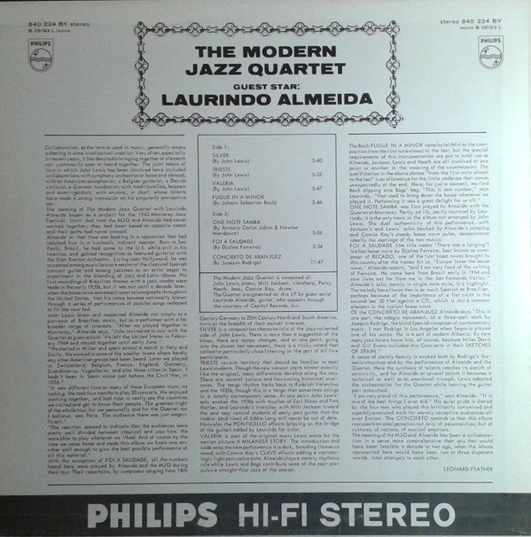 The Modern Jazz Quartet Guest Star Laurindo Almeida ~ The Modern Jazz Quartet Guest Star Laurindo Almeida (Vinyl) - Djungel & Jazz