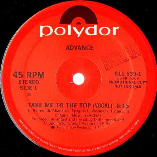 Advance : Take Me To The Top (12", Promo)