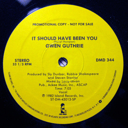 Gwen Guthrie : It Should Have Been You (12", Promo, SP)
