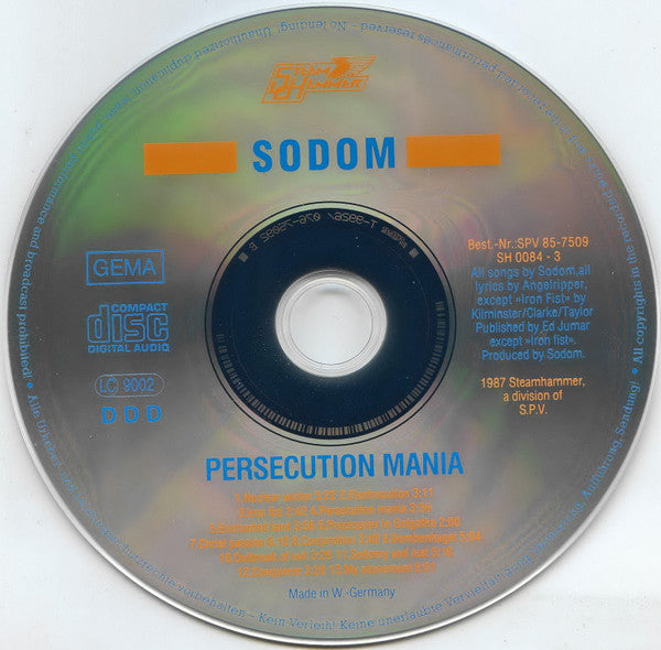 Sodom ~ 2 Originals Of Sodom (Persecution Mania / In The Sign Of Evil / Obsessed By Cruelty) (Vinyl) - Djungel & Jazz