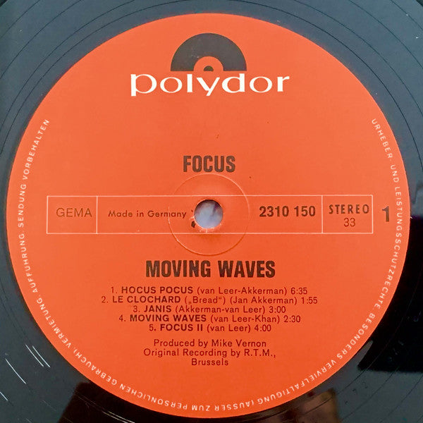 Focus  ~ Moving Waves (Vinyl) - Djungel & Jazz