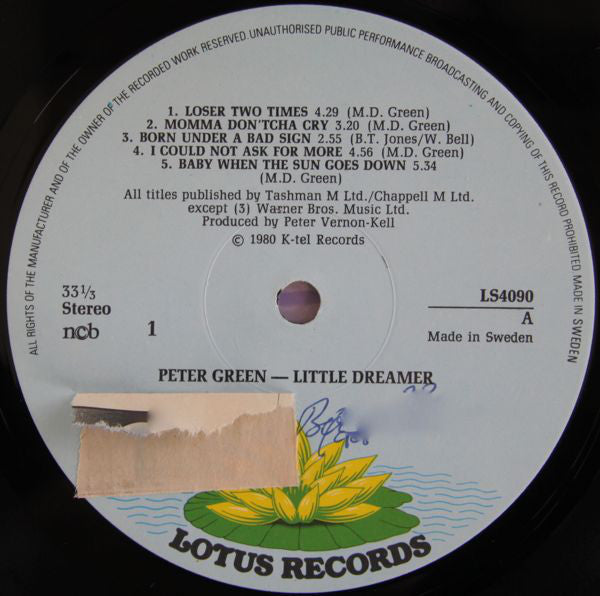 Peter Green  ~ Little Dreamer (Vinyl) - Djungel & Jazz