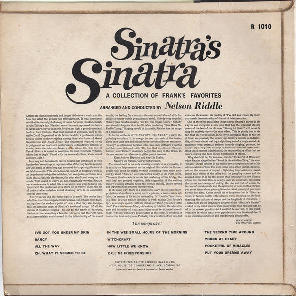 Frank Sinatra ~ Sinatra's Sinatra (Vinyl) - Djungel & Jazz