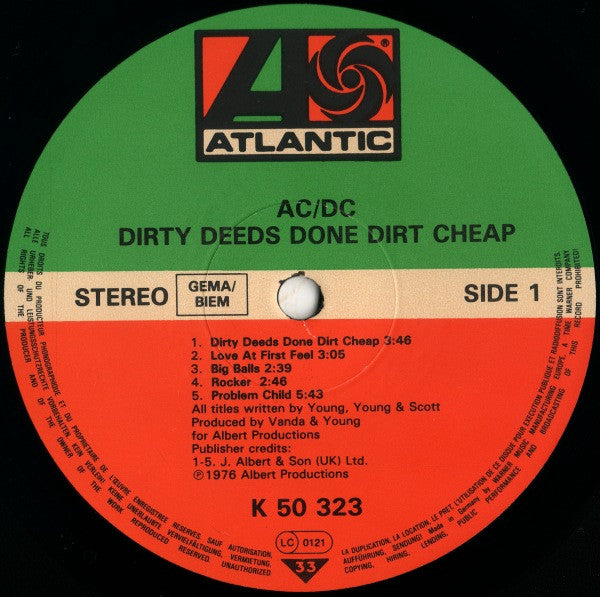 AC/DC ~ Dirty Deeds Done Dirt Cheap (Vinyl) - Djungel & Jazz