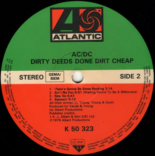 AC/DC ~ Dirty Deeds Done Dirt Cheap (Vinyl) - Djungel & Jazz