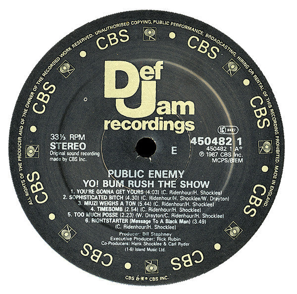 Public Enemy ~ Yo! Bum Rush The Show (Vinyl) - Djungel & Jazz