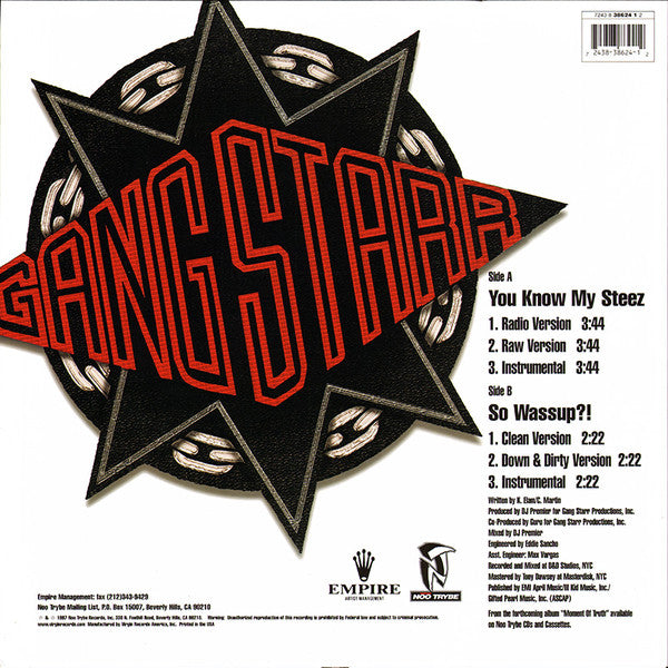 Gang Starr ~ You Know My Steez (Vinyl) - Djungel & Jazz