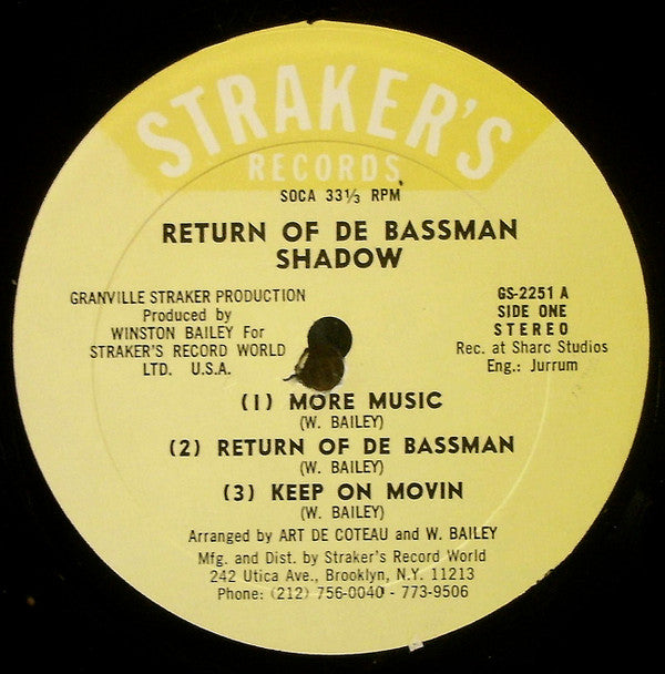 Shadow (11) : Return Of De Bassman (LP, Album)