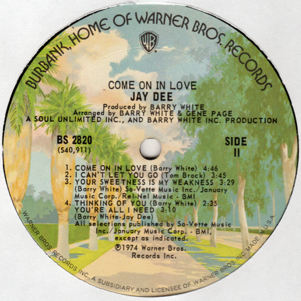 Jay Dee (3) : Come On In Love (LP, Album, San)