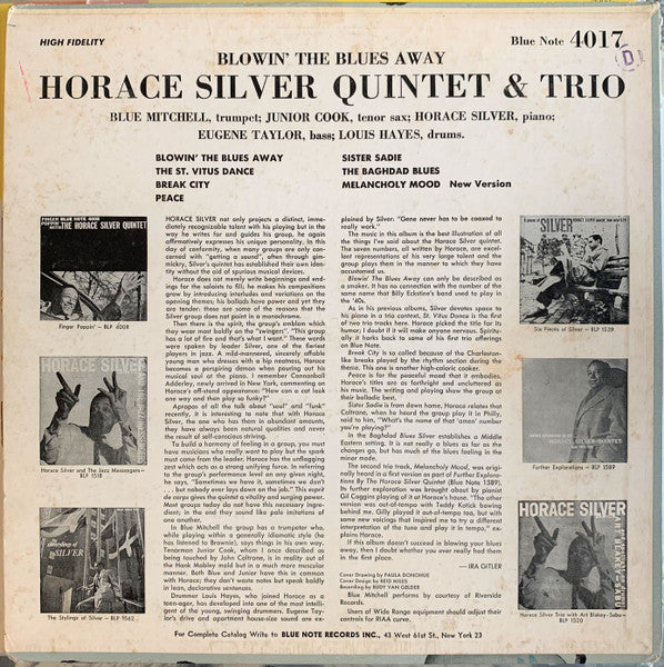 The Horace Silver Quintet & The Horace Silver Trio ~ Blowin' The Blues Away (Vinyl) - Djungel & Jazz