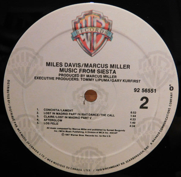 Miles Davis & Marcus Miller ~ Music From Siesta (Vinyl) - Djungel & Jazz