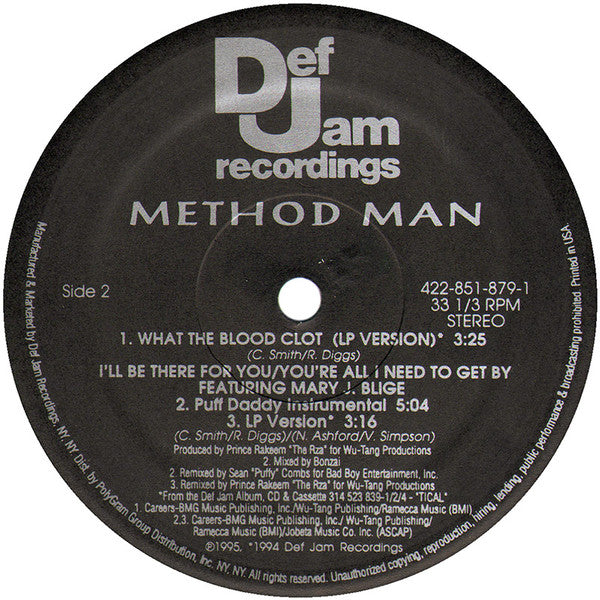 Method Man ~ I'll Be There For You / You're All I Need To Get By (Vinyl) - Djungel & Jazz