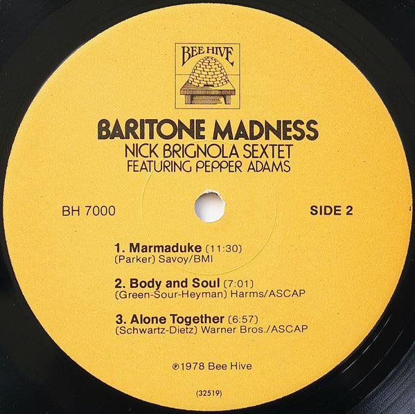 The Nick Brignola Sextet Featuring Pepper Adams ~ Baritone Madness (Vinyl) - Djungel & Jazz