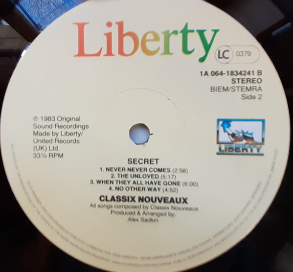 Classix Nouveaux ~ Secret (Vinyl) - Djungel & Jazz