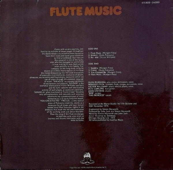 Dudu Pukwana & Spear ~ Flute Music (Vinyl) - Djungel & Jazz