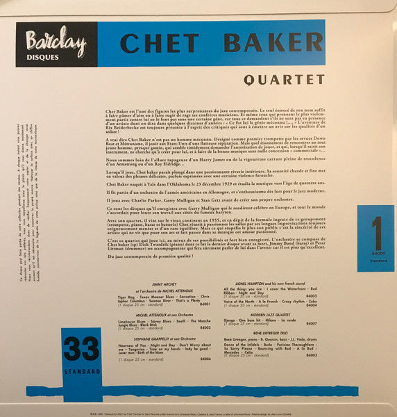 Chet Baker Quartet ~ Chet Baker Quartet (Vinyl) - Djungel & Jazz