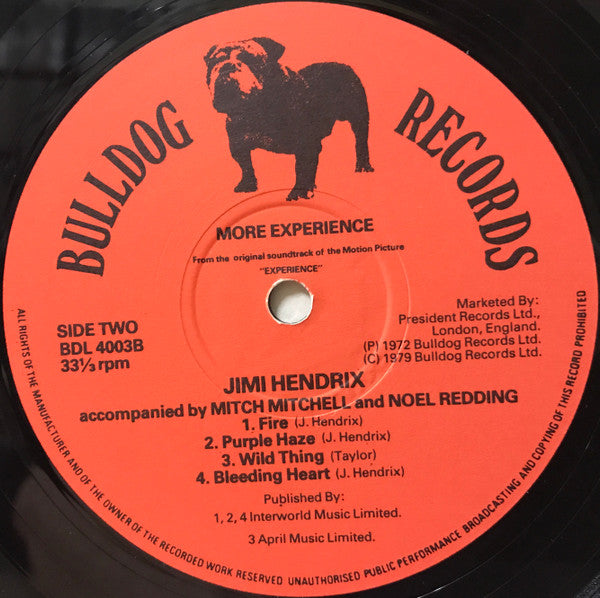 Jimi Hendrix Accompanied By Mitch Mitchell And Noel Redding ~ More Experience (Volume Two) (Vinyl) - Djungel & Jazz