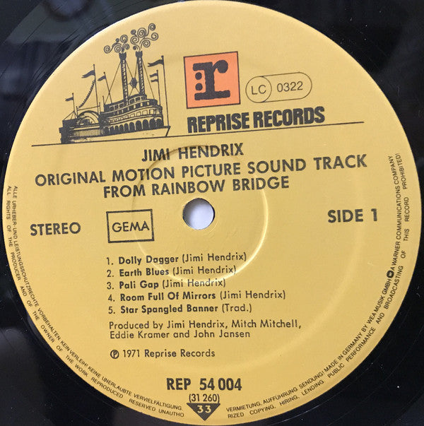 Jimi Hendrix ~ Rainbow Bridge - Original Motion Picture Sound Track (Vinyl) - Djungel & Jazz