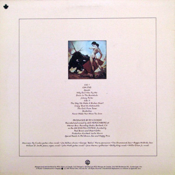 Ry Cooder ~ Borderline (Vinyl) - Djungel & Jazz