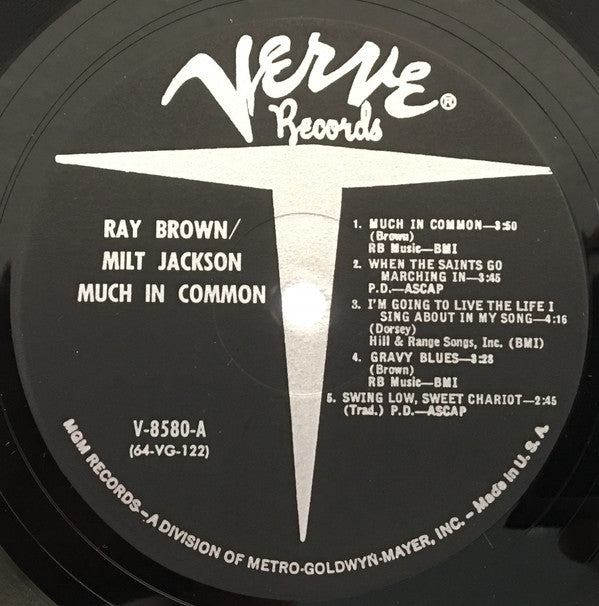 Ray Brown / Milt Jackson ~ Much In Common (Vinyl) - Djungel & Jazz