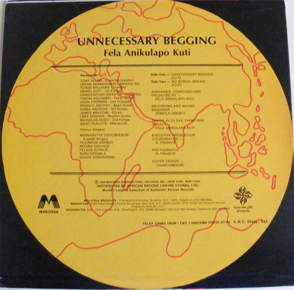 Fela Kuti & Africa 70 : Unnecessary Begging (LP, Album)