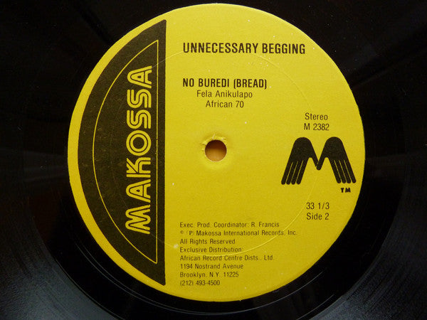 Fela Kuti & Africa 70 : Unnecessary Begging (LP, Album)