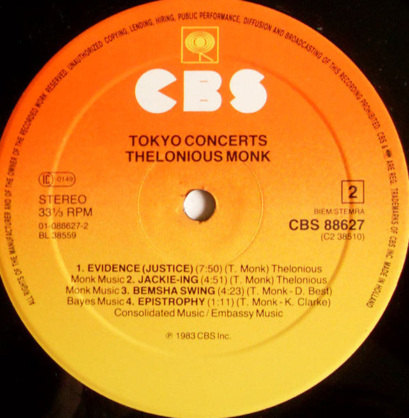 Thelonious Monk : Tokyo Concerts (2xLP, Gat)