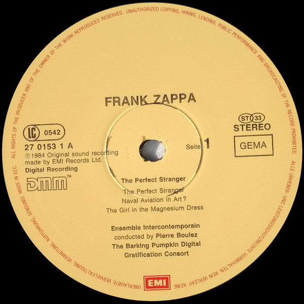 Boulez* Conducts Zappa* : The Perfect Stranger (LP, Album, DMM)