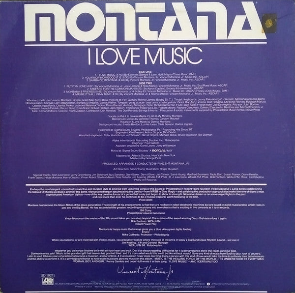 Montana ~ I Love Music (Vinyl) - Djungel & Jazz