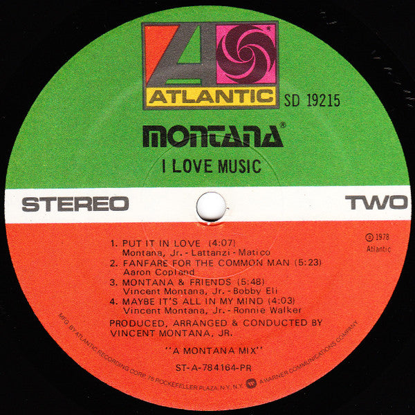 Montana ~ I Love Music (Vinyl) - Djungel & Jazz