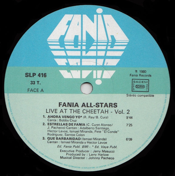 Fania All Stars : Live Vol. 2 At The Cheetah (LP, Album, RE)