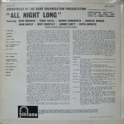 Various ~ Music From The Sound Track 'All Night Long' (Vinyl) - Djungel & Jazz