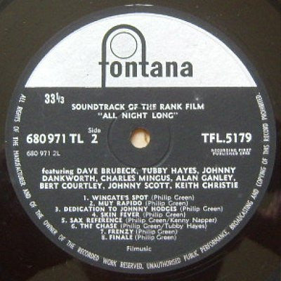 Various ~ Music From The Sound Track 'All Night Long' (Vinyl) - Djungel & Jazz