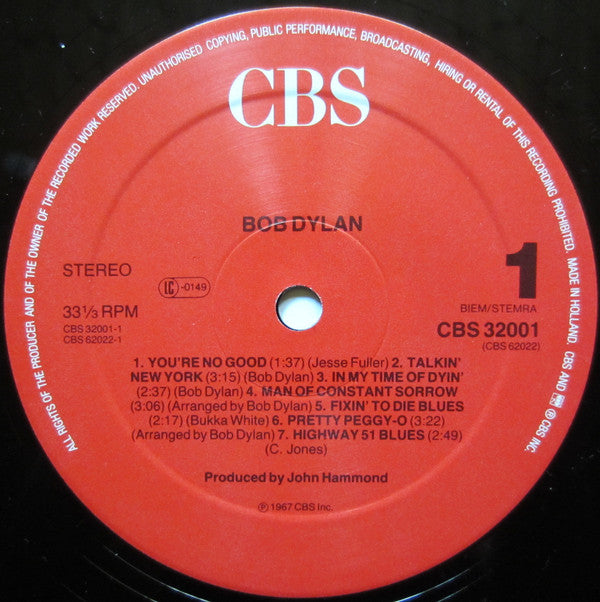 Bob Dylan ~ Bob Dylan (Vinyl) - Djungel & Jazz