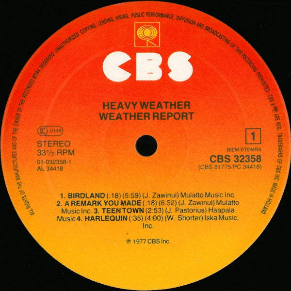 Weather Report : Heavy Weather (LP, Album, RE)