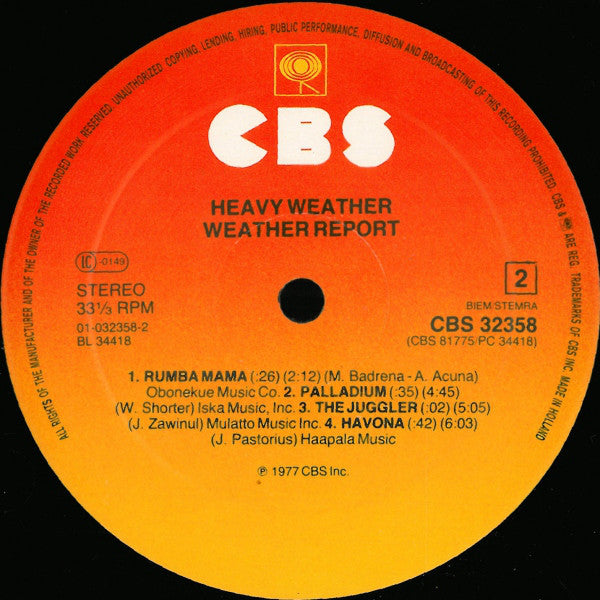 Weather Report : Heavy Weather (LP, Album, RE)