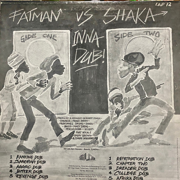 Jah Shaka Vs Ken 'Fatman' Gordon : Dub Confrontation Shaka (Warrior) Vs Fatman (Killer) (LP, Album, Red)