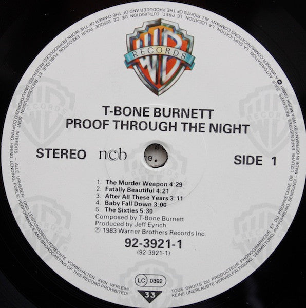 T-Bone Burnett : Proof Through The Night (LP, Album)