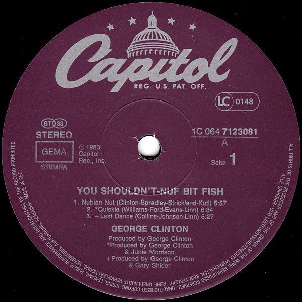 George Clinton : You Shouldn't-Nuf Bit Fish (LP, Album, M/Print)