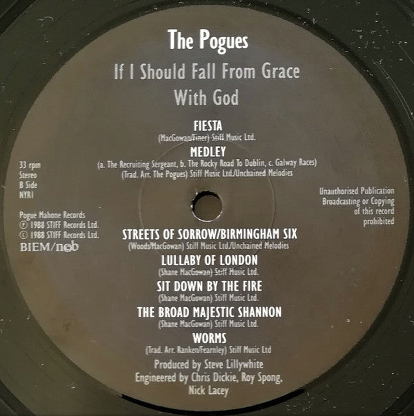 The Pogues ~ If I Should Fall From Grace With God (Vinyl) - Djungel & Jazz