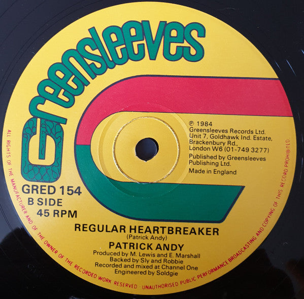 Patrick Andy : Get Up Stand Up / Regular Heartbreaker (12")