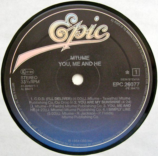 Mtume : You, Me And He (LP, Album)