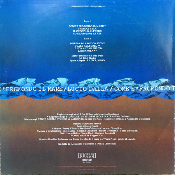 Lucio Dalla : Come È Profondo Il Mare (LP, Album)