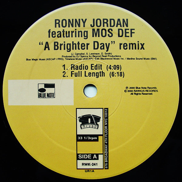 Ronny Jordan Featuring Mos Def ~ A Brighter Day (Remix) (Vinyl) - Djungel & Jazz