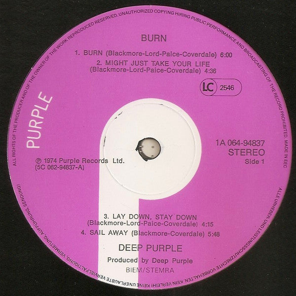 Deep Purple : Burn (LP, Album, RE)