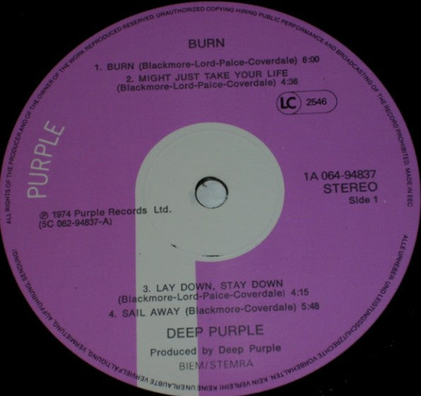 Deep Purple : Burn (LP, Album, RE)