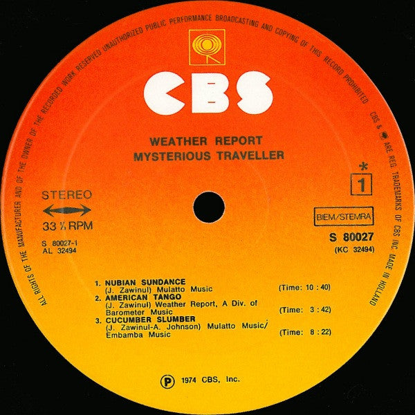 Weather Report ~ Mysterious Traveller (Vinyl) - Djungel & Jazz