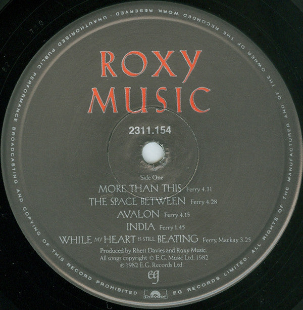 Roxy Music ~ Avalon (Vinyl) - Djungel & Jazz
