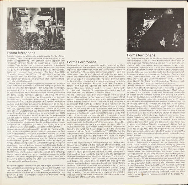 Karl-Birger Blomdahl ~ Forma Ferritonans - Sisyfos (Vinyl) - Djungel & Jazz